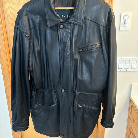 DANIER Genuine Leather Jacket Black - Size Small - Picture 3 of 10